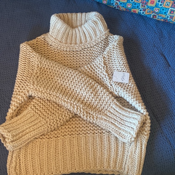 Free People NWT You Are My Sunshine ribbed edges mid weight knit sweater size XS - Picture 6 of 12